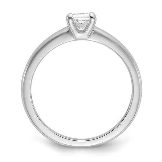 14K White Gold 1/2 carat Certified Lab Grown Diamond VS+ F+ Princess Complete Solitaire Engagement Ring