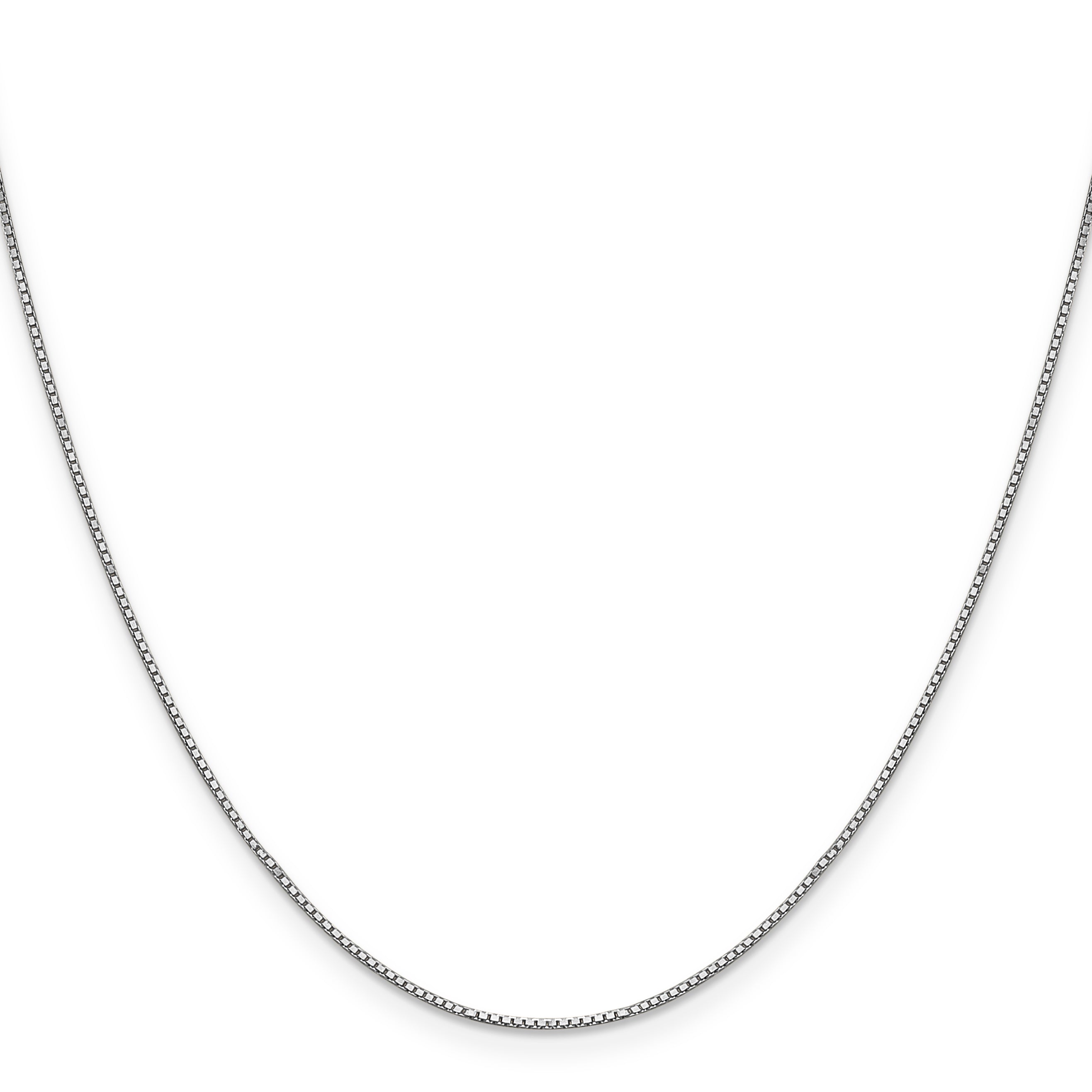 16 Inch 14K White Gold .9mm Box Chain Necklace