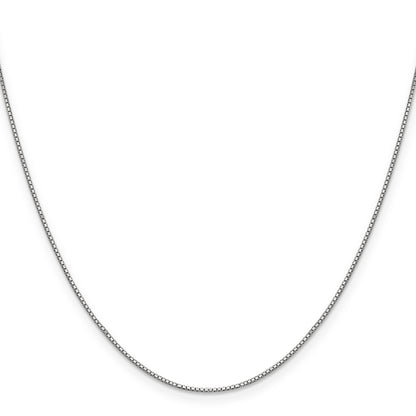 2 Inch 14K White Gold .9mm Box Chain Necklace