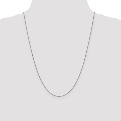 24 Inch 14K White Gold .9mm Box Chain Necklace