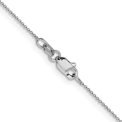 18 Inch 14K White Gold .8mm Round Cable Chain Necklace