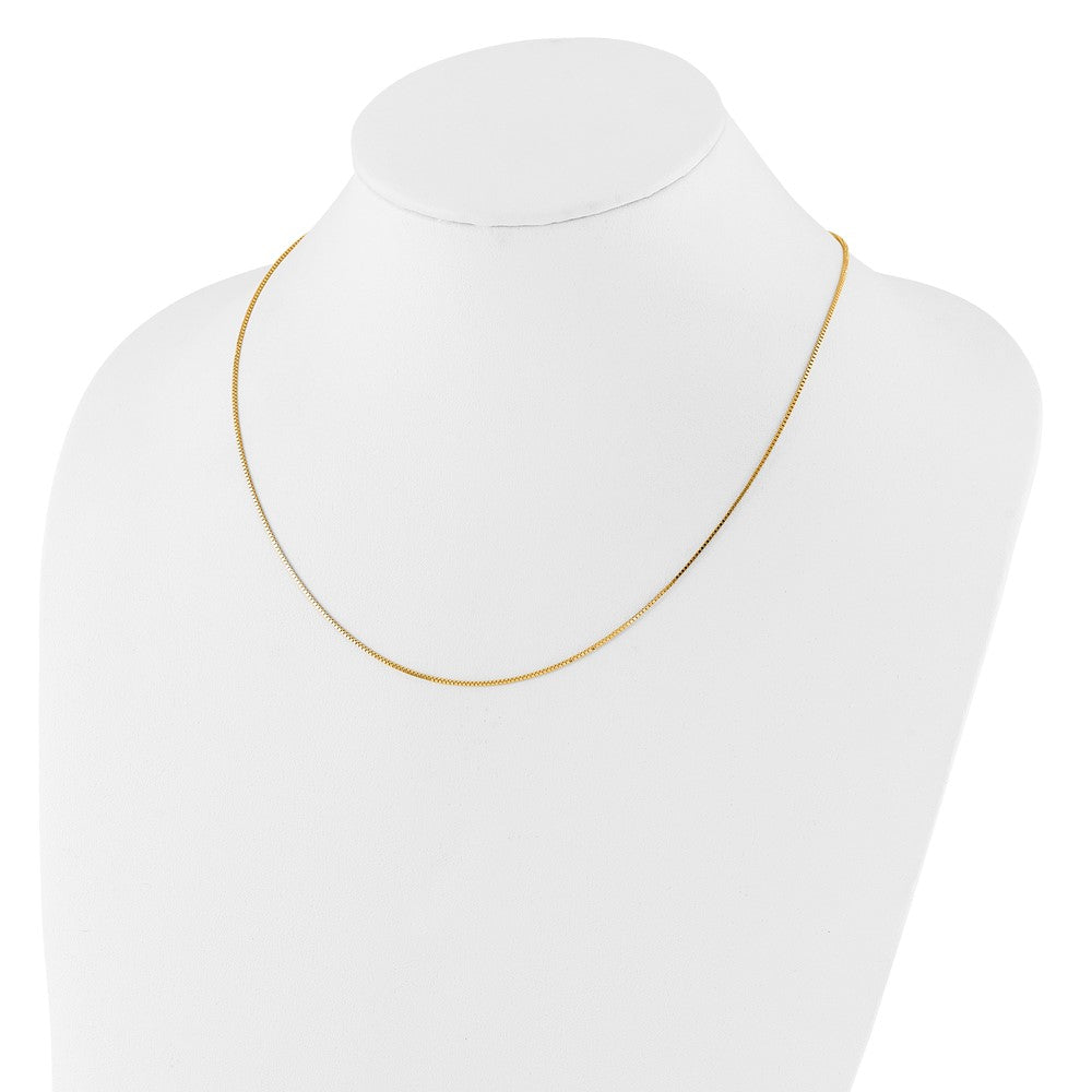22 Inch 14K Yellow Gold Adjustable .9mm Box Chain Necklace