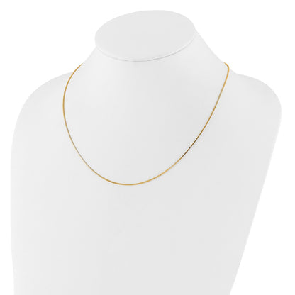 22 Inch 14K Yellow Gold Adjustable .9mm Box Chain Necklace