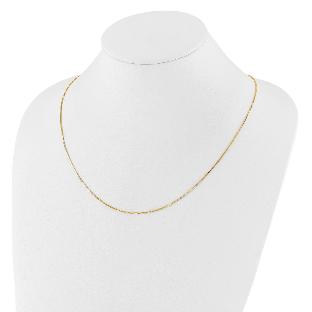 22 Inch 14K Yellow Gold Adjustable .9mm Box Chain Necklace