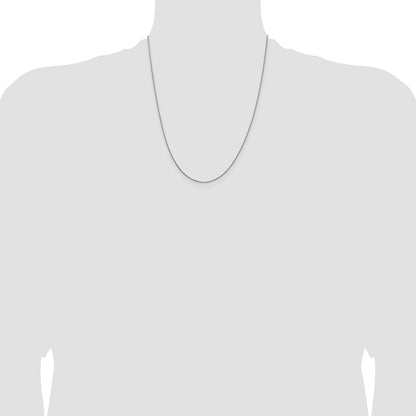 22 Inch 14K White Gold .8mm D/C Quadra Wheat Chain Necklace