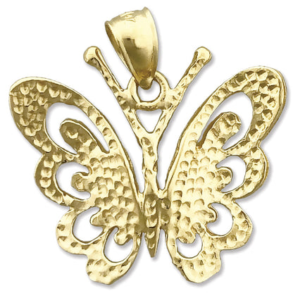 14K Gold Butterfly Pendant