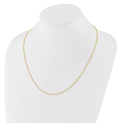 22 Inch 14K Yellow Gold Adjustable 1mm Wheat Chain Necklace