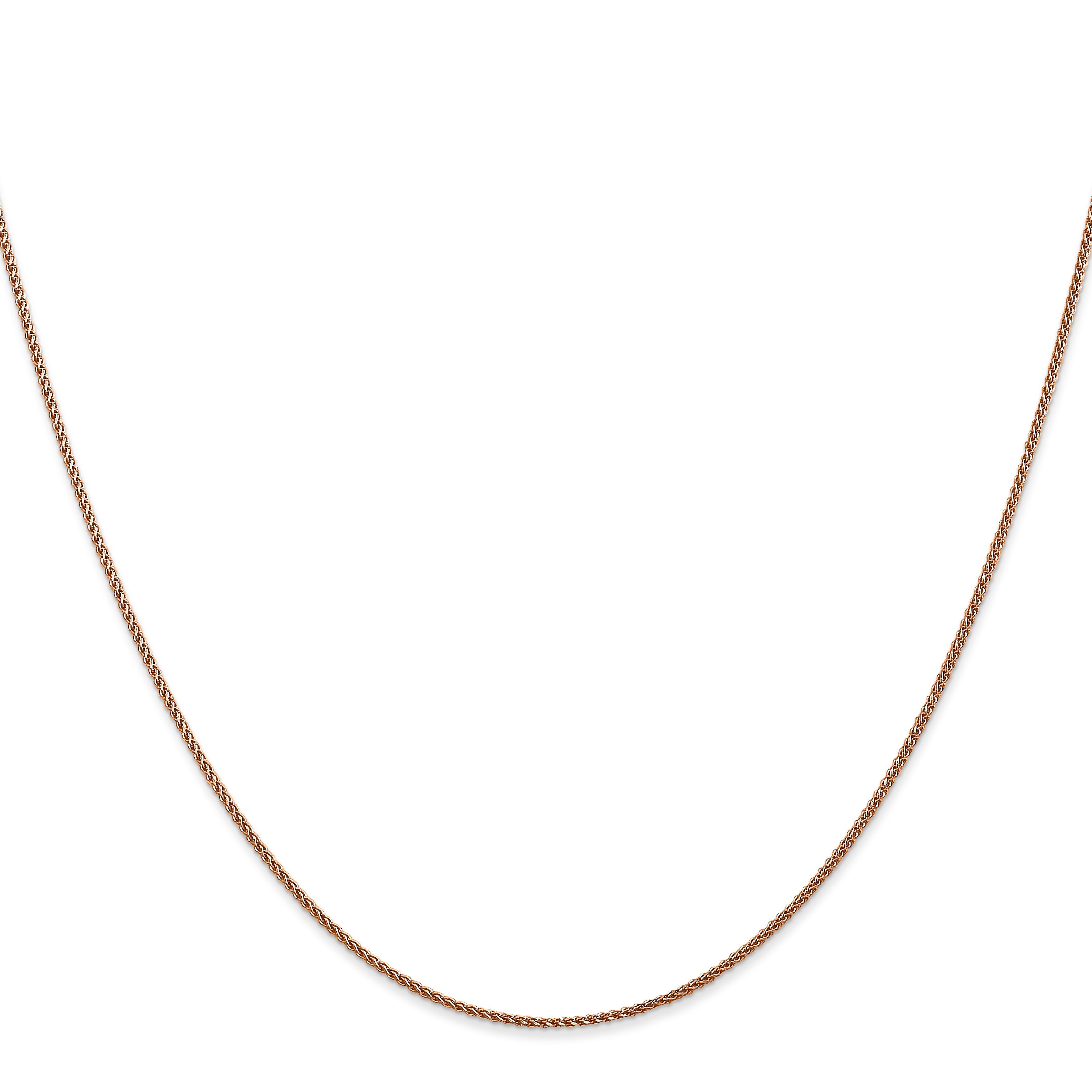 16 Inch 14K Rose Gold 1.0mm Spiga Chain Necklace