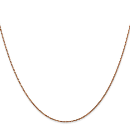 16 Inch 14K Rose Gold 1.0mm Spiga Chain Necklace