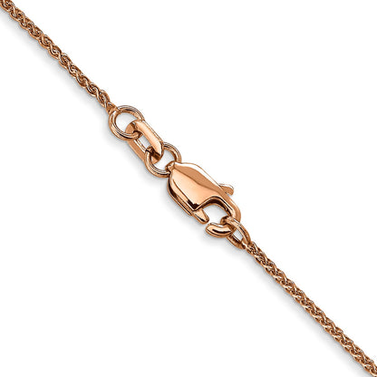 16 Inch 14K Rose Gold 1.0mm Spiga Chain Necklace
