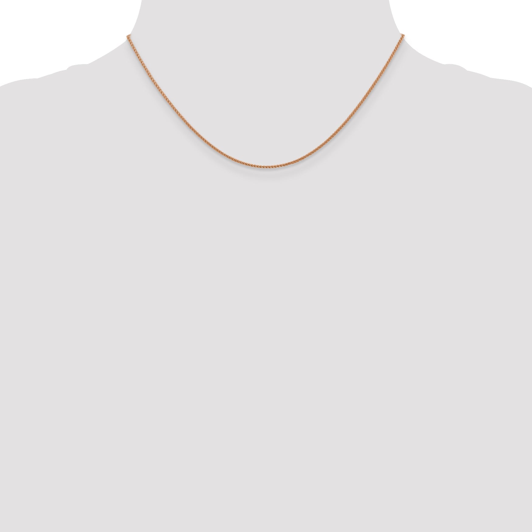 16 Inch 14K Rose Gold 1.0mm Spiga Chain Necklace