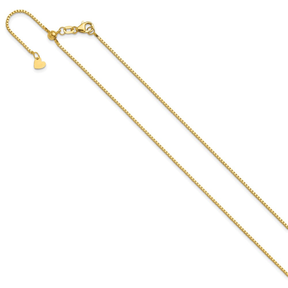 3 Inch 14K Yellow Gold Adjustable 1mm Box Chain Necklace