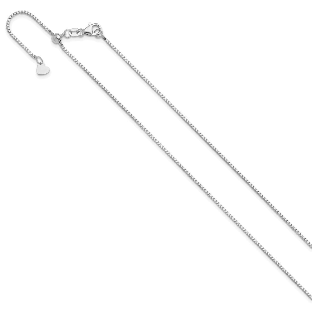 3 Inch 14K White Gold Adjustable 1mm Box Chain Necklace