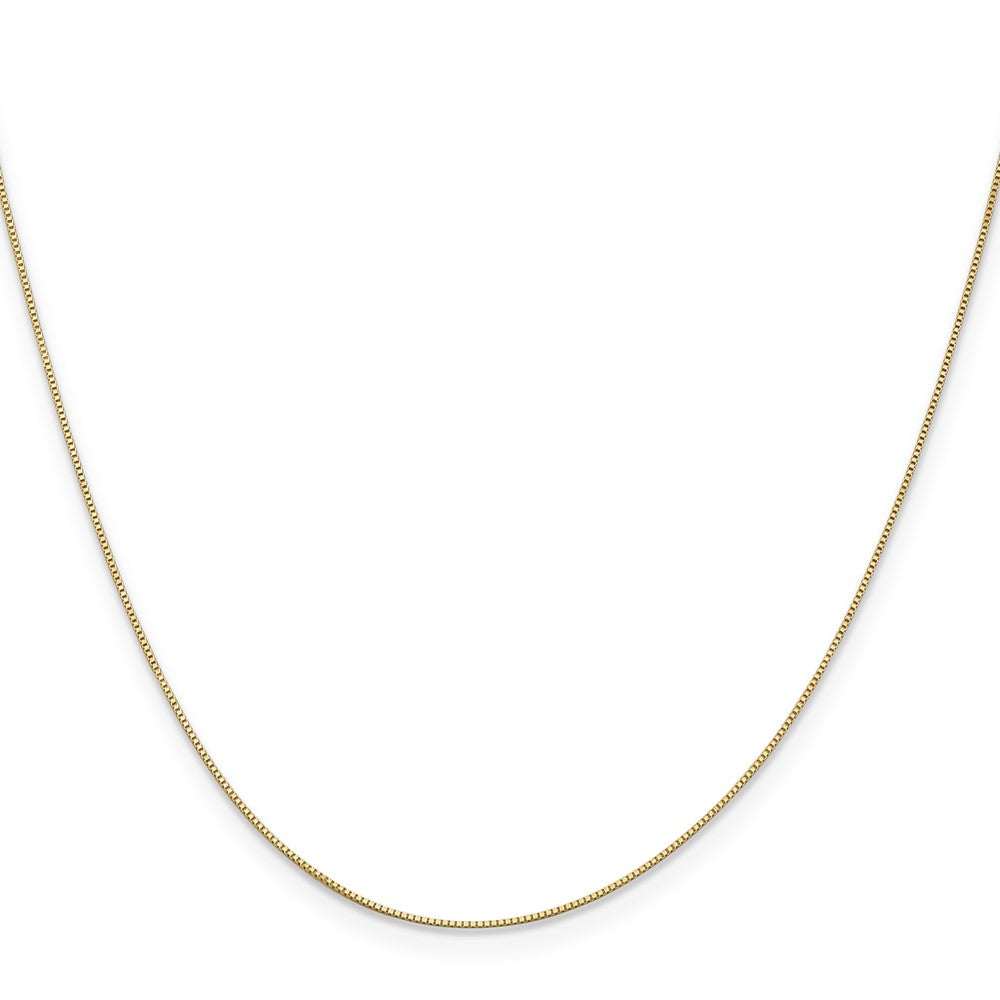 22 Inch 14K Yellow Gold .5mm Baby Box With Lobster Clasp Chain Necklace
