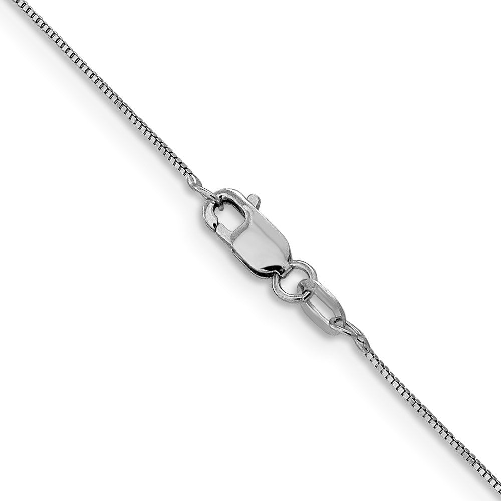 22 Inch 14K White Gold .5mm Baby Box With Lobster Clasp Chain Necklace