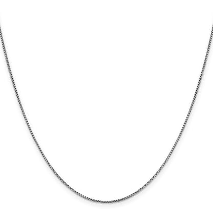 18 Inch 14K White Gold 1.1mm Sparkle Round Box Chain Necklace