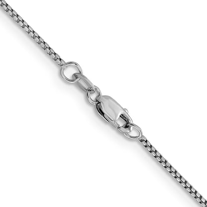 16 Inch 14K White Gold 1.1mm Sparkle Round Box Chain Necklace