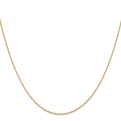 24 Inch 14K Yellow Gold .8mm D/C Wheat Chain Necklace
