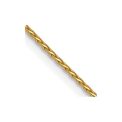16 Inch 14K Yellow Gold .8mm D/C Wheat Chain Necklace