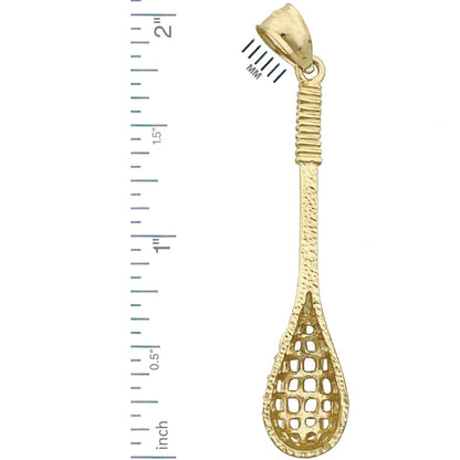 14K Gold 3D Lacrosse Pendant