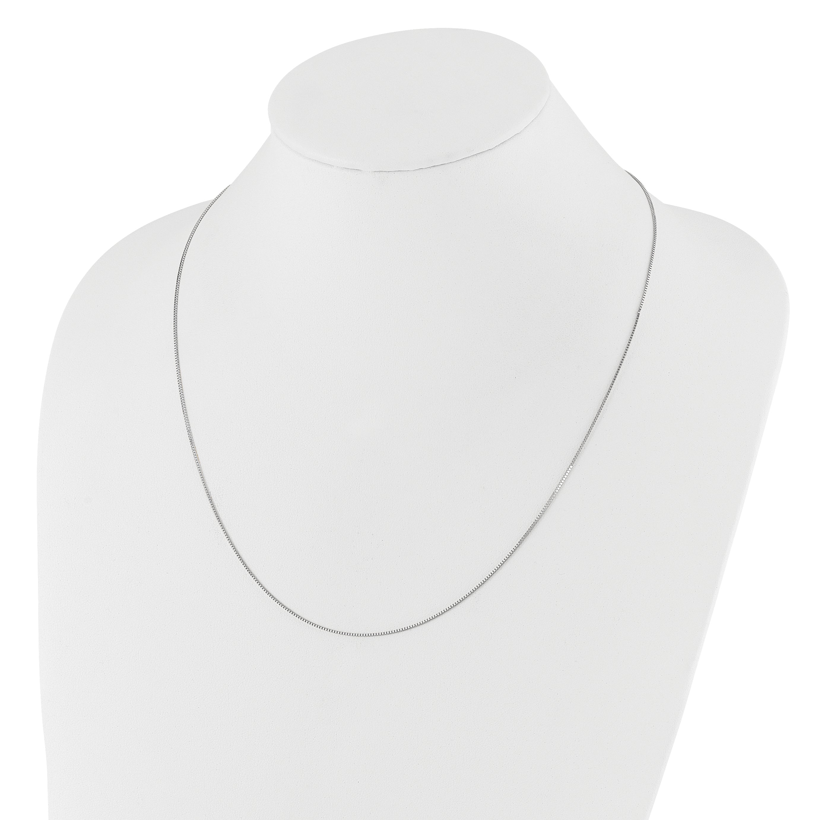 22 Inch 14K White Gold Adjustable .8mm Box Chain Necklace