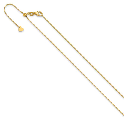 3 Inch 14K Yellow Gold Adjustable .8mm Box Chain Necklace