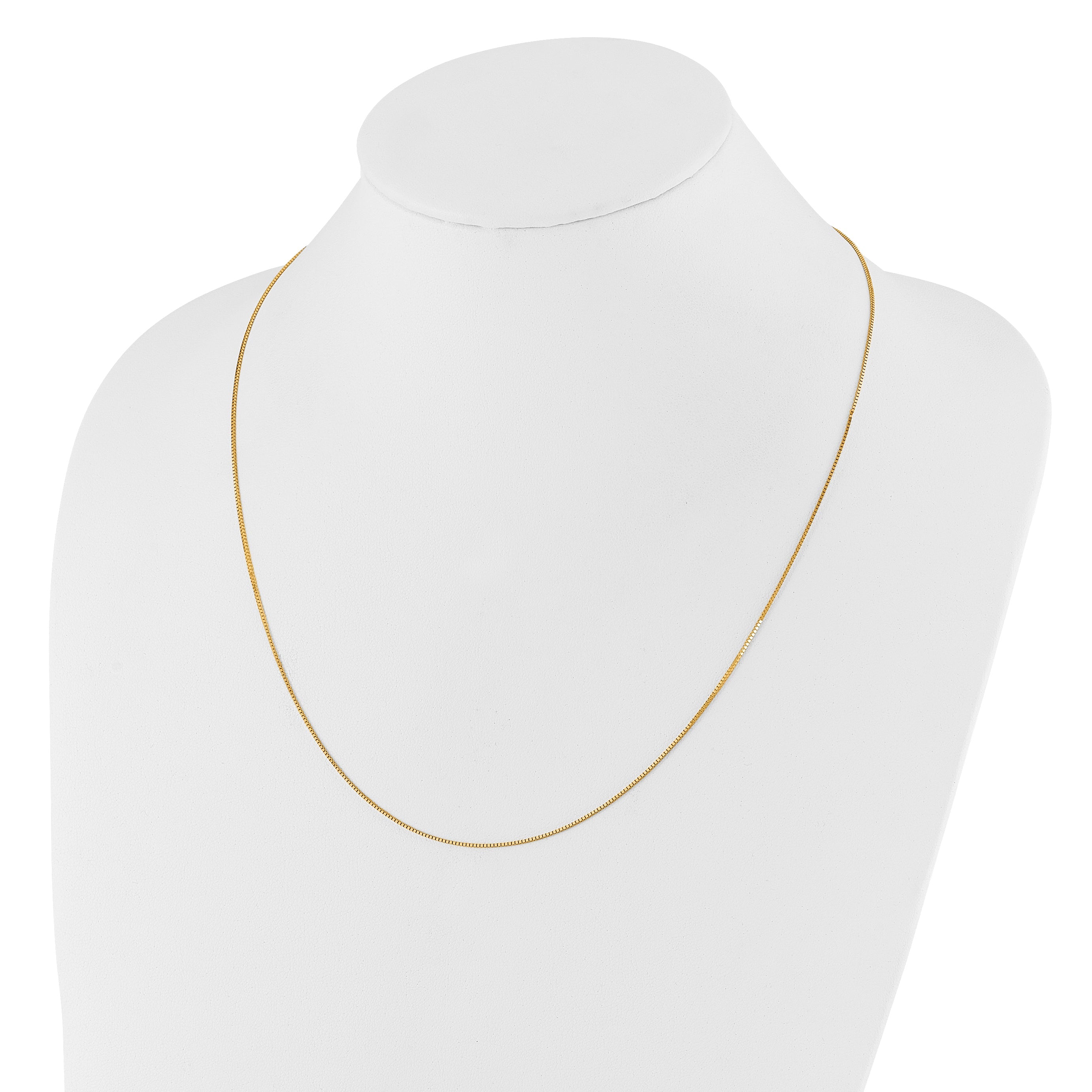3 Inch 14K Yellow Gold Adjustable .8mm Box Chain Necklace