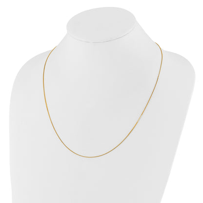 3 Inch 14K Yellow Gold Adjustable .8mm Box Chain Necklace