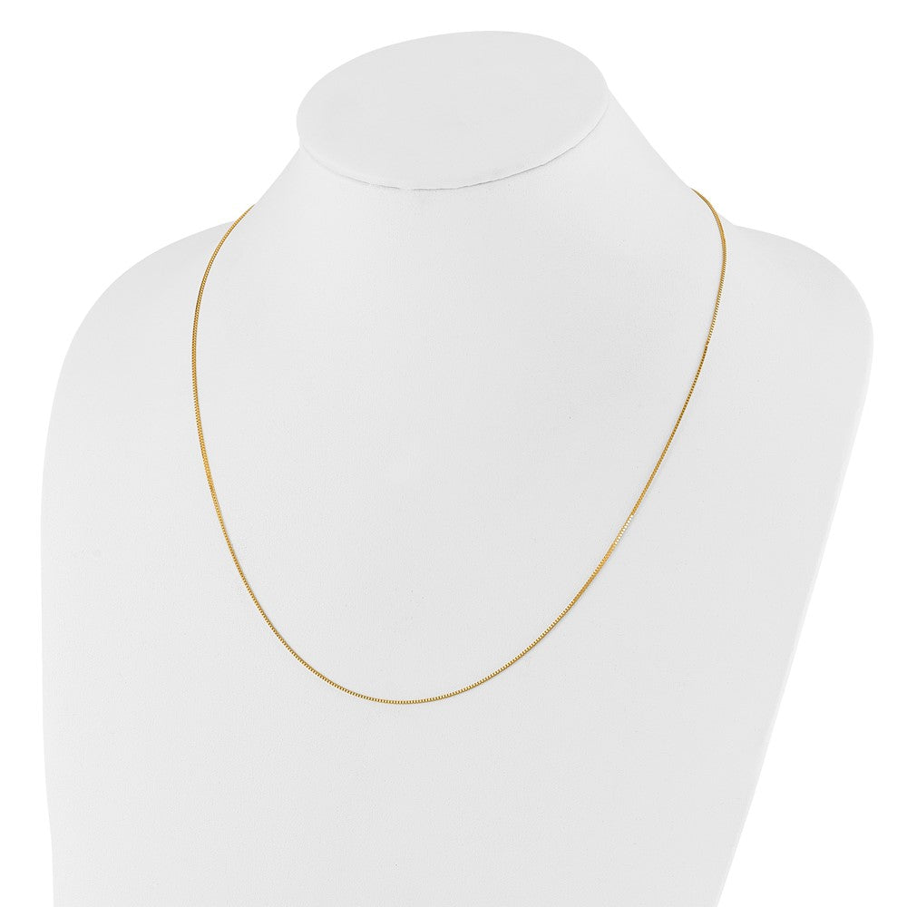 22 Inch 14K Yellow Gold Adjustable .8mm Box Chain Necklace