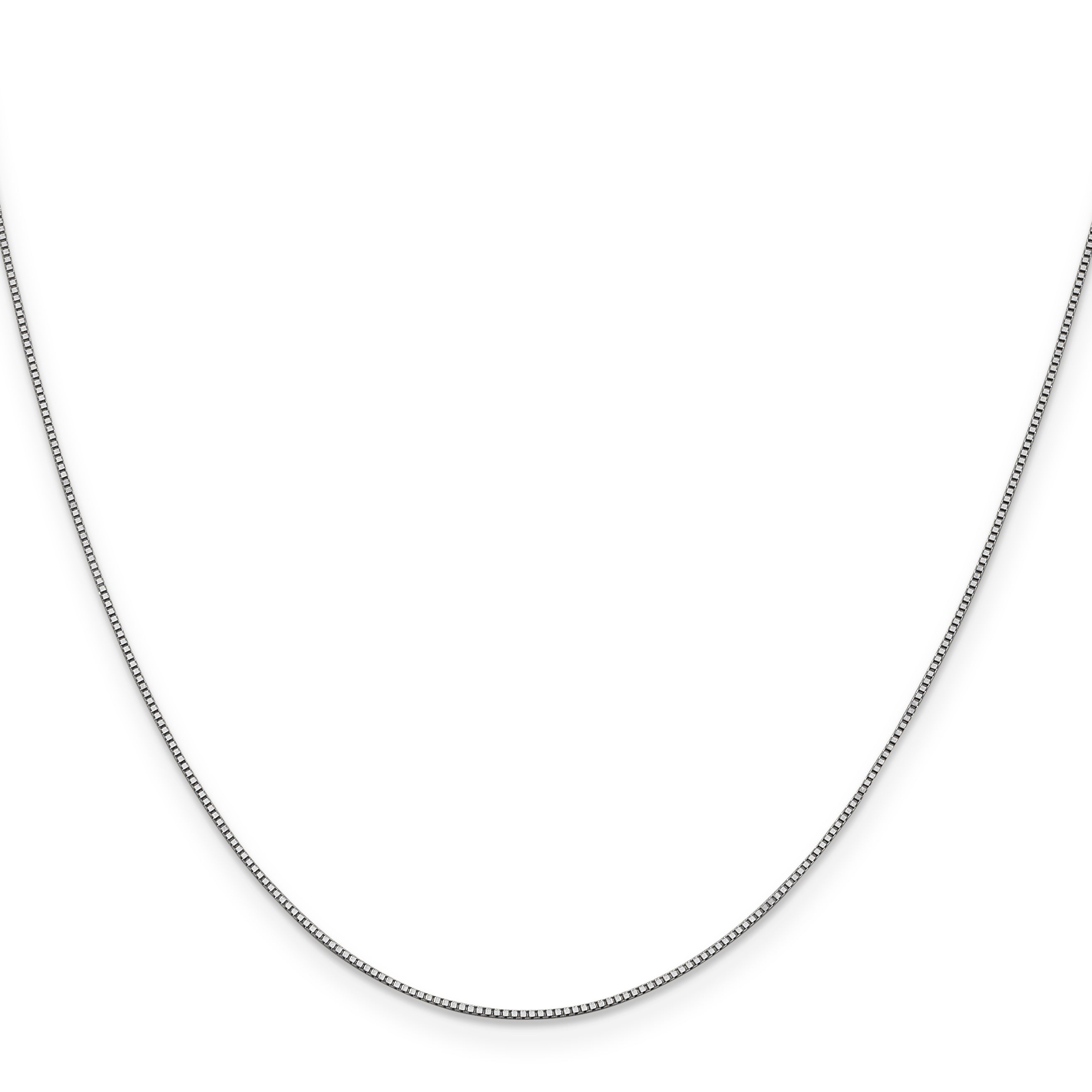 16 Inch 14K White Gold .7mm Box With Lobster Clasp Chain Necklace