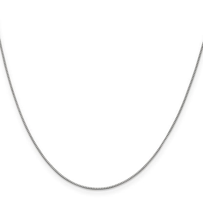 16 Inch 14K White Gold .7mm Box With Lobster Clasp Chain Necklace