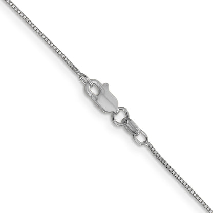 18 Inch 14K White Gold .7mm Box With Lobster Clasp Chain Necklace