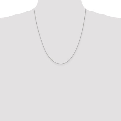 22 Inch 14K White Gold .7mm Box With Lobster Clasp Chain Necklace