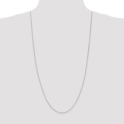 3 Inch 14K White Gold .7mm Box With Lobster Clasp Chain Necklace