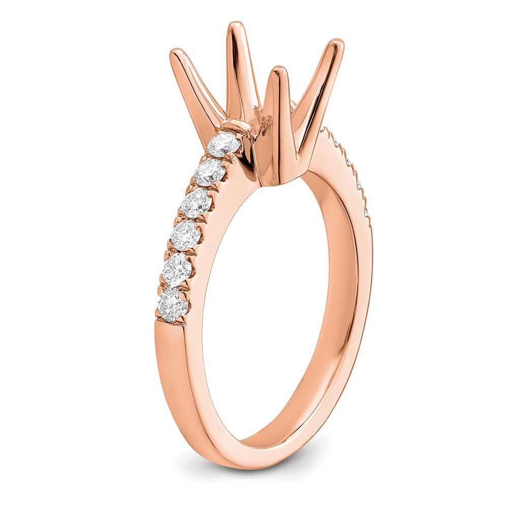 True Origin 14K Rose Gold 3/8 carat Lab Grown Diamond VS+ F+ Semi-Mount Princess Engagement Ring