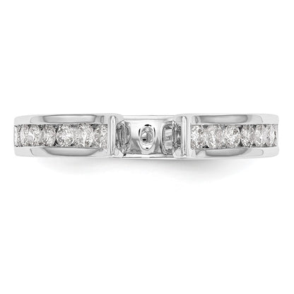 14K White Gold Peg Set 1/3 carat Channel-set Diamond Semi-mount Engagement Ring