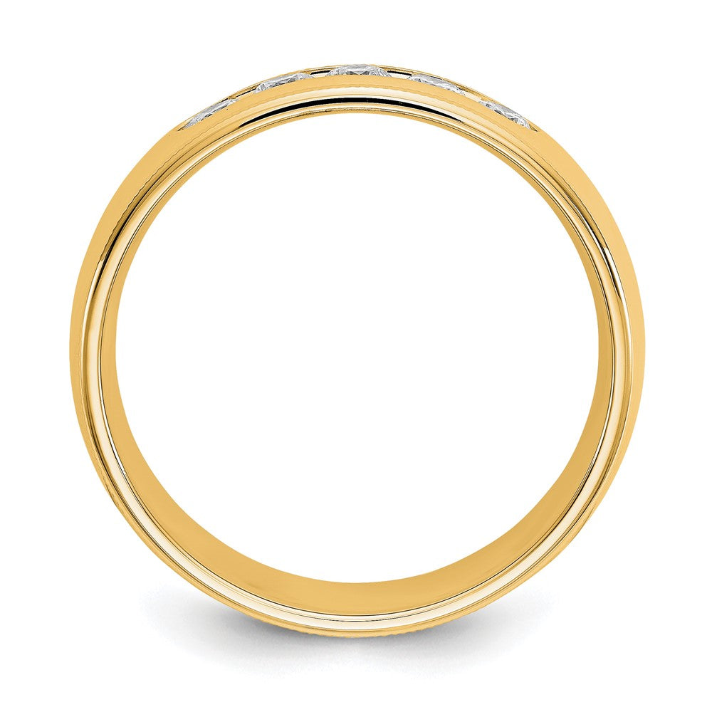 True Origin 14K Yellow Gold Men's 1/2 carat Lab Grown Diamond VS+ F+ Size 12.5 Complete Miligrain Wedding Band Ring