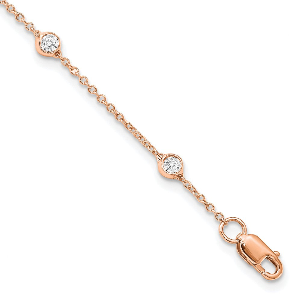 True Origin 14K Rose Gold 3/8 carat Lab Grown Diamond VS+ F+ Complete 7 Station 7 in Bracelet