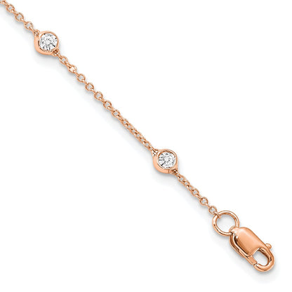 True Origin 14K Rose Gold 3/8 carat Lab Grown Diamond VS+ F+ Complete 7 Station 7 in Bracelet