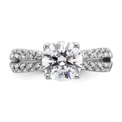 True Origin 14K White Gold 2 5/8 carat Lab Grown Diamond VS+ F+ Complete Round Engagement Ring
