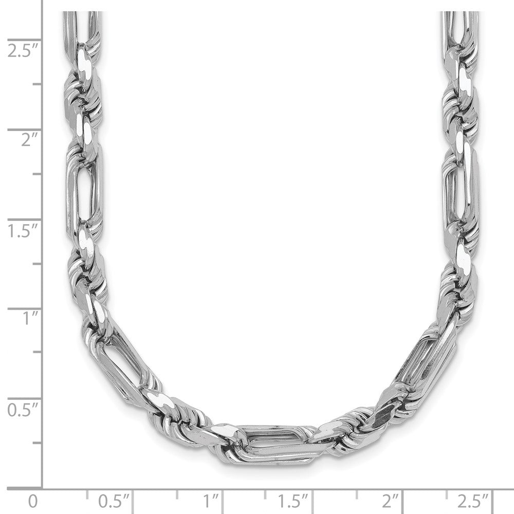 Sterling Silver Rhodium-plated Polished 5.5mm Figaro Rope Chain 20 Inch Necklace