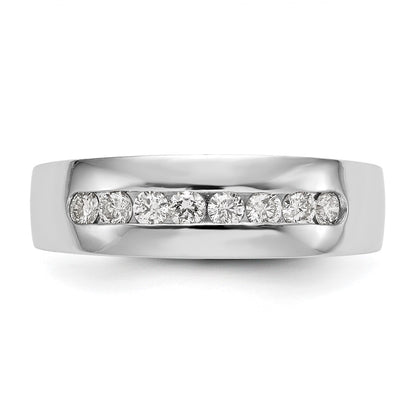 14K White Gold 8-Stone 1/2 carat Diamond Complete Men's Channel Wedding Band Ring
