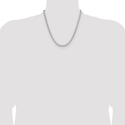 Sterling Silver Rhodium-plated 4.7mm D/C Square Franco 20 Inch Chain