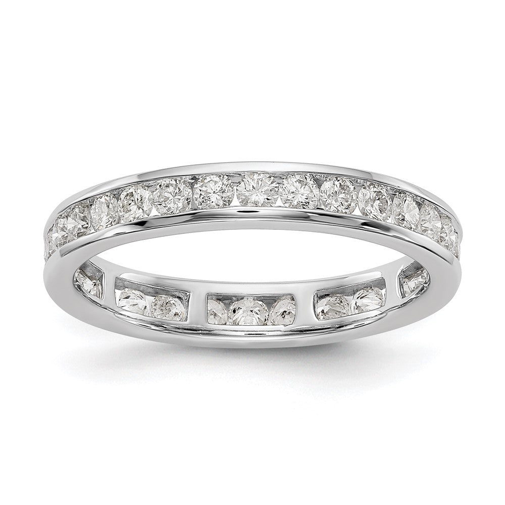 14K White Gold Channel Set Diamond Eternity Wedding Band Ring - Diamonds: A