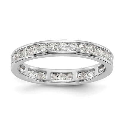 14K White Gold Channel Set Diamond Eternity Wedding Band Ring - Diamonds: A