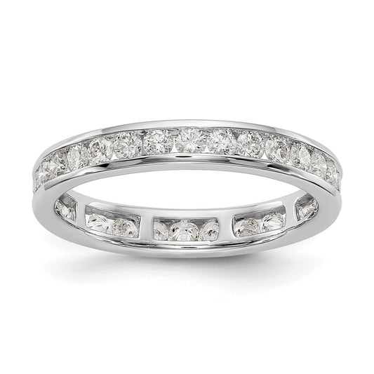 14K White Gold Channel Set Diamond Eternity Wedding Band Ring - Diamonds: A