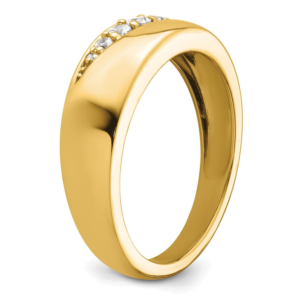 True Origin 14K Yellow Gold Men's 1/4 carat Lab Grown Diamond VS+ F+ Complete Wedding Band Ring