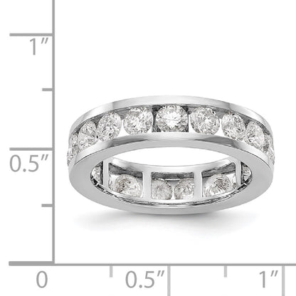 14K White Gold Polished 3ct Channel Set Diamond Eternity Wedding Band Ring