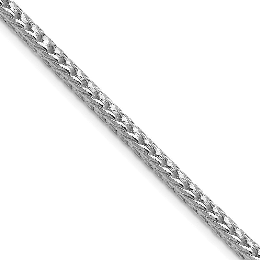 Sterling Silver Rhodium-plated 3.4mm Diamond-cut Round Franco 30 Inch Chain