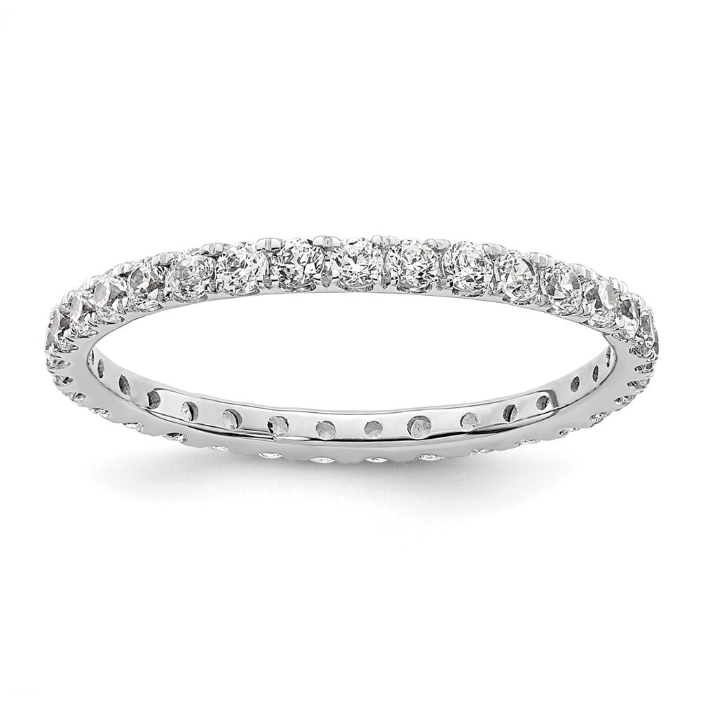 True Origin 14K White Gold 1/2 carat Lab Grown Diamond VS+ F+ Size 4 Complete Eternity Wedding Band Ring